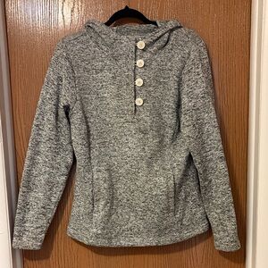 Columbia Women's Heathered Gray Button-Up Hoodie